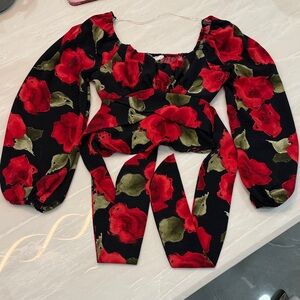 Floral Puff Sleeve Top